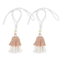 Set 2 amarras para cortinas algodón borlas