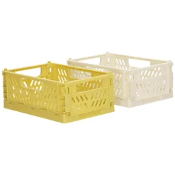 Set 2 canastos plegables de plástico 22x14,5x9 2 litros