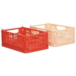 Set 2 canastos plegables de plástico 22x14,5x9 2 litros