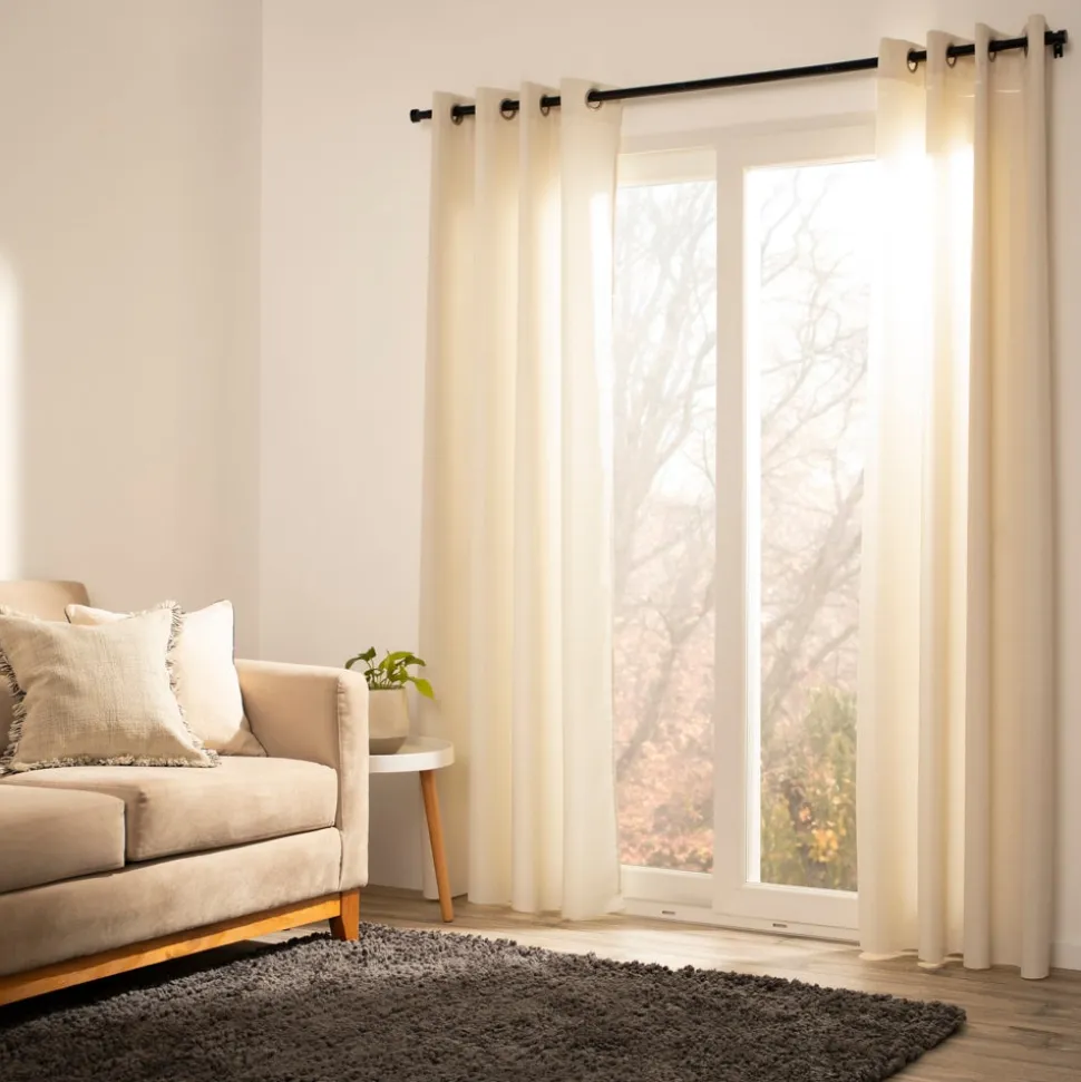 Set 2 cortinas texturadas con ojetillos 140x240 cm