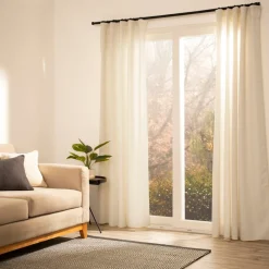 Set 2 cortinas texturadas con presillas 140x240 cm