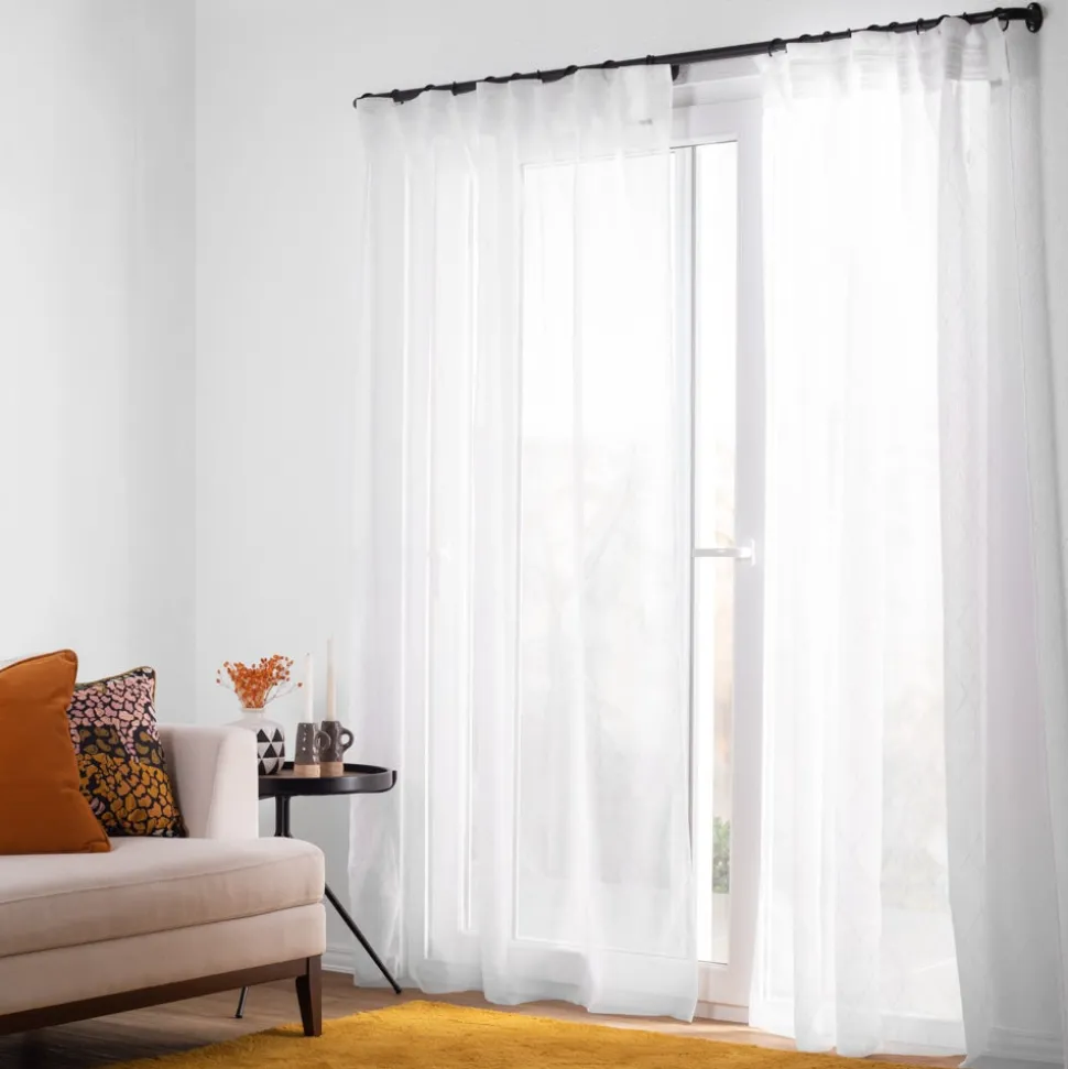 Set 2 cortinas velo con estampado y presillas ocultas 140x240 cm