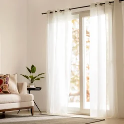 Set 2 cortinas velo con ojetillos 140x240 cm