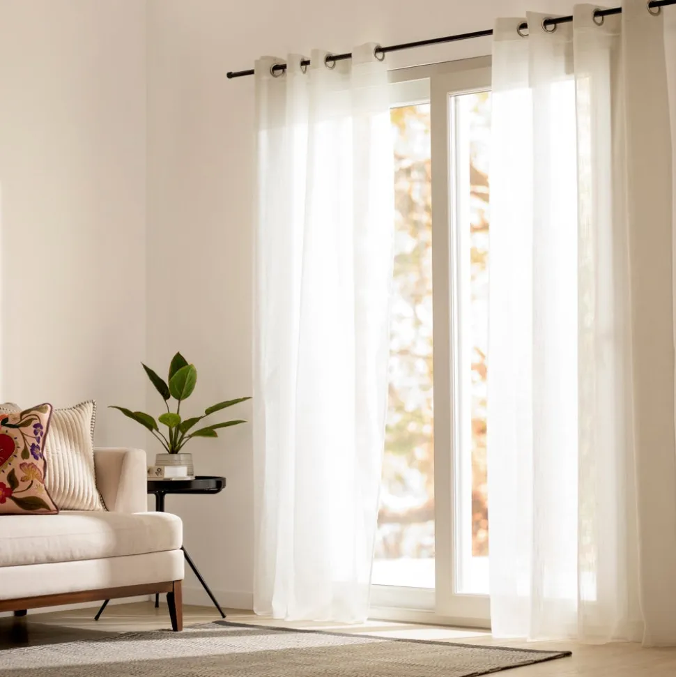 Set 2 cortinas velo con ojetillos 140x240 cm