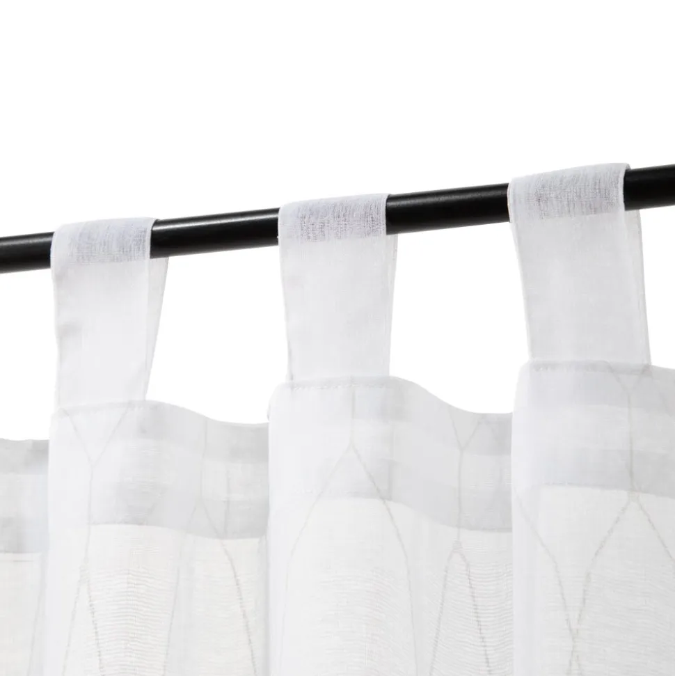 Set 2 cortinas velo estampado y presillas 140x240 cm