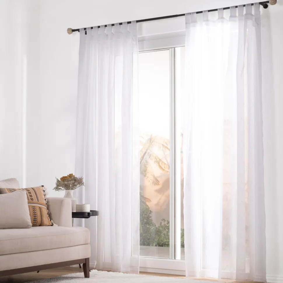 Set 2 cortinas velo estampado y presillas 140x240 cm