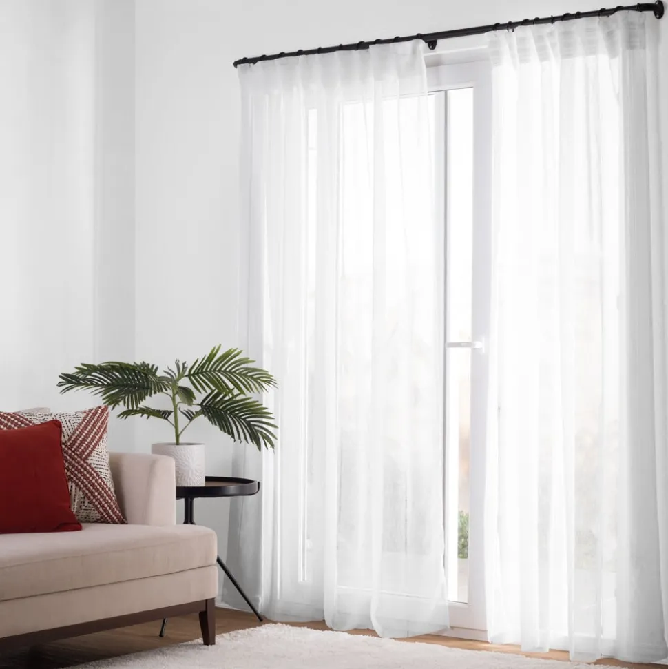Set 2 cortinas velo tipo lino con presillas ocultas 140x240 cm