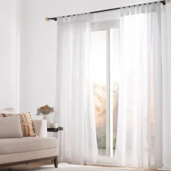 Set 2 cortinas velo tipo lino con presillas 140x240 cm