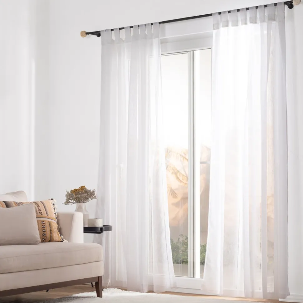 Set 2 cortinas velo tipo lino con presillas 140x240 cm