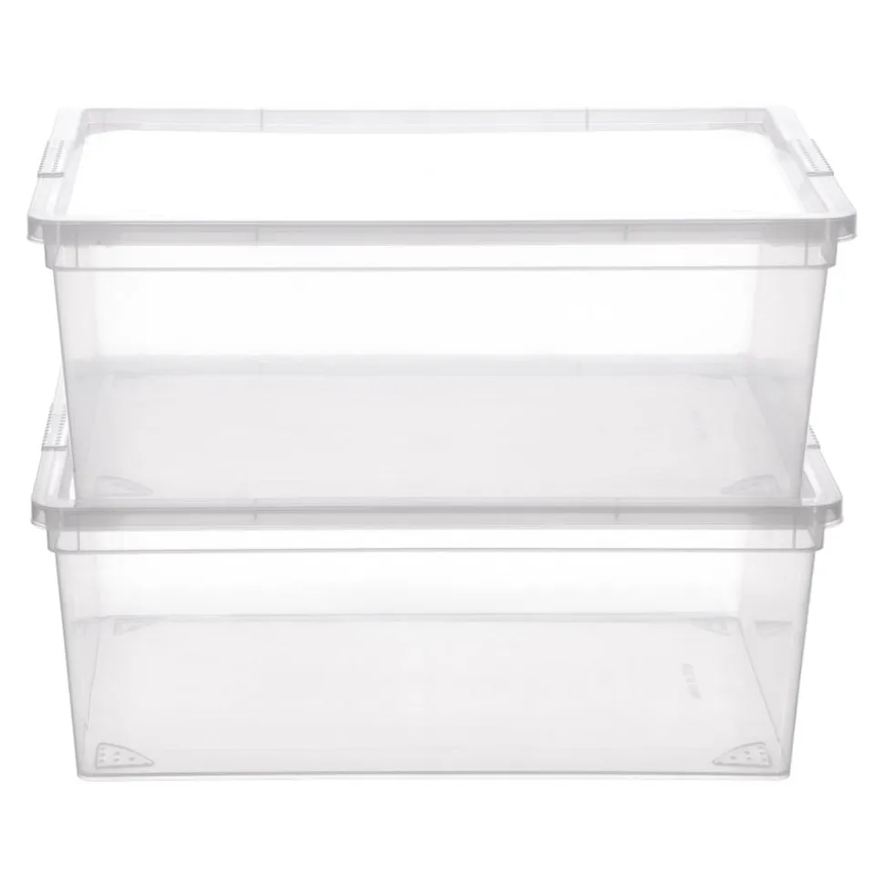 Set de 2 cajas de plástico 10.5 Litros 36,5x26x14 cm