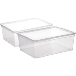 Set de 2 cajas de plástico 10.5 Litros 36,5x26x14 cm