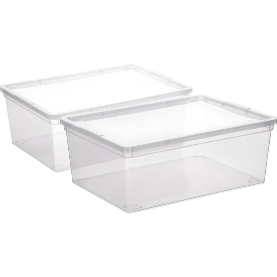 Set de 2 cajas de plástico 10.5 Litros 36,5x26x14 cm