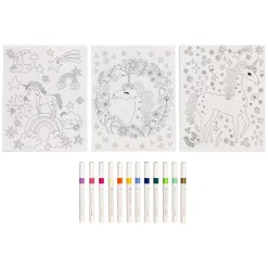 Set de 3 canvas con marcadores de acrílico