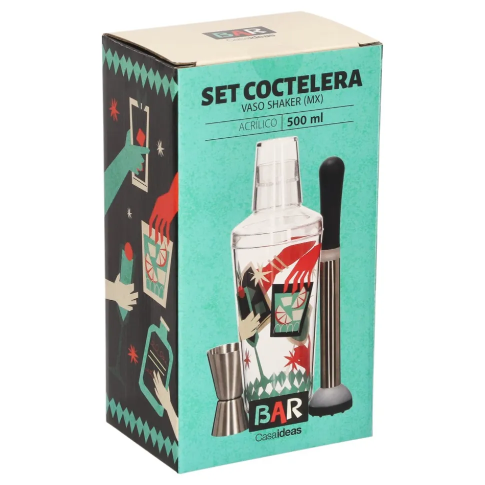 Set de coctelera acrílica con accesorios