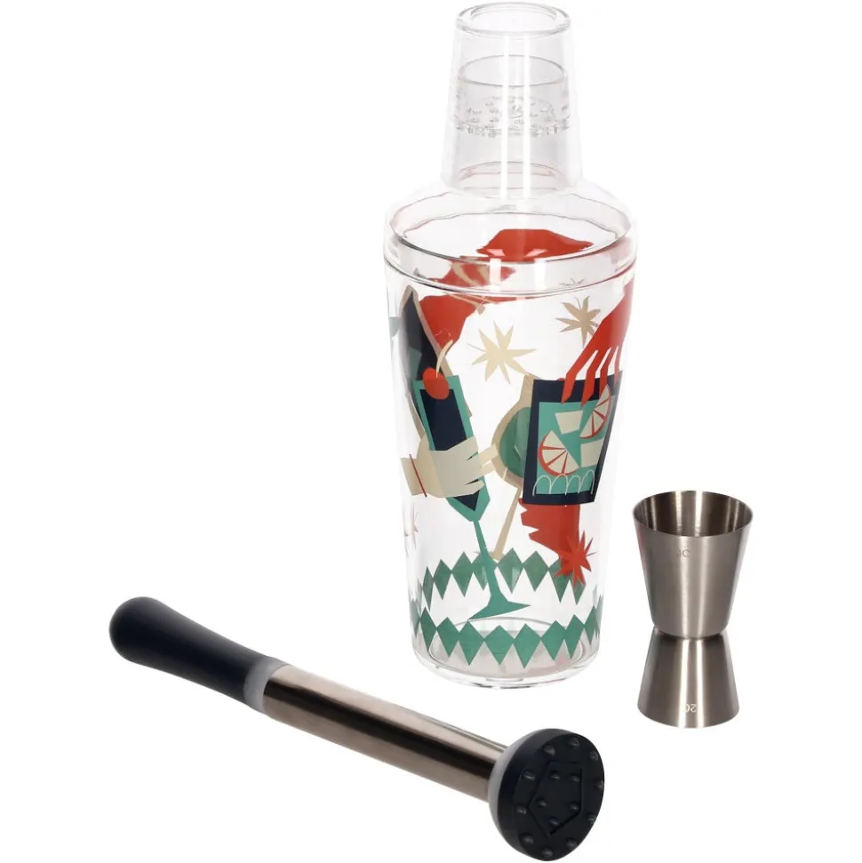 Set de coctelera acrílica con accesorios