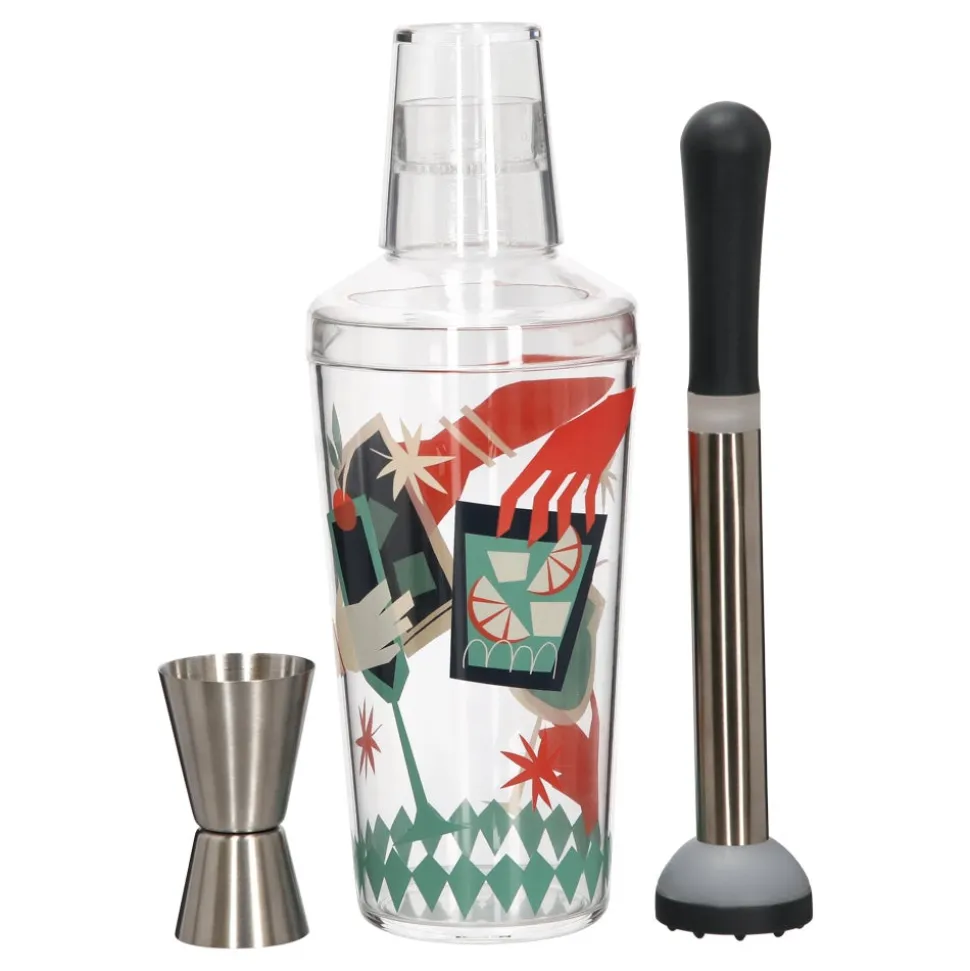 Set de coctelera acrílica con accesorios