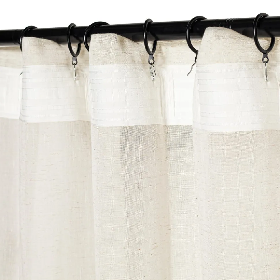 Set de 2 cortinas velo linoso con presillas ocultas 140x240 cm