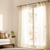 Set de 2 cortinas velo linoso con ojetillos 140x240 cm