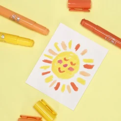 Set de 12 crayones retráctiles tipo témpera sólida