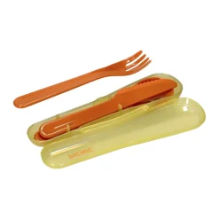 Set de cubiertos plásticos con contenedor