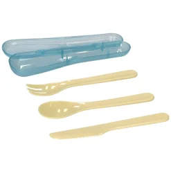 Set de cubiertos plásticos con contenedor