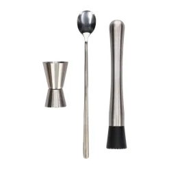 Set de machacador con medidor y cuchara para cocteles