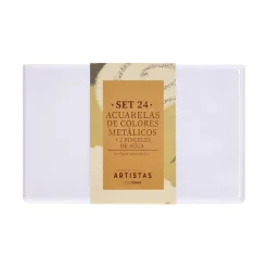 Set 24 de pintura acuarelas metálicas con pinceles