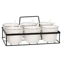 Set de vasos para postre de porcelana