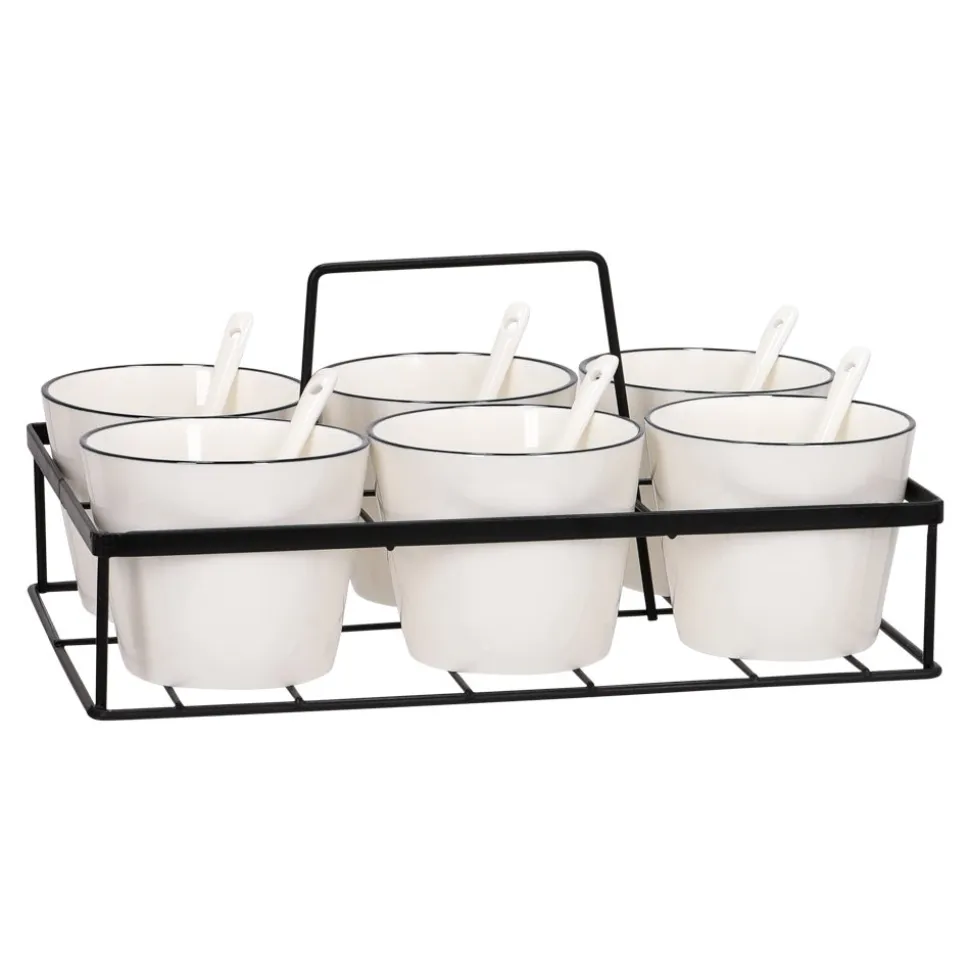 Set de vasos para postre de porcelana