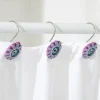 Set 12 ganchos de cortina baño flor
