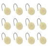 Set 12 ganchos de cortina baño flor