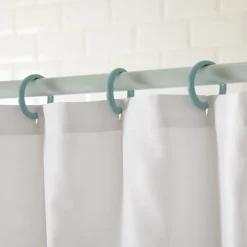 Set 12 ganchos de plástico para cortina de baño