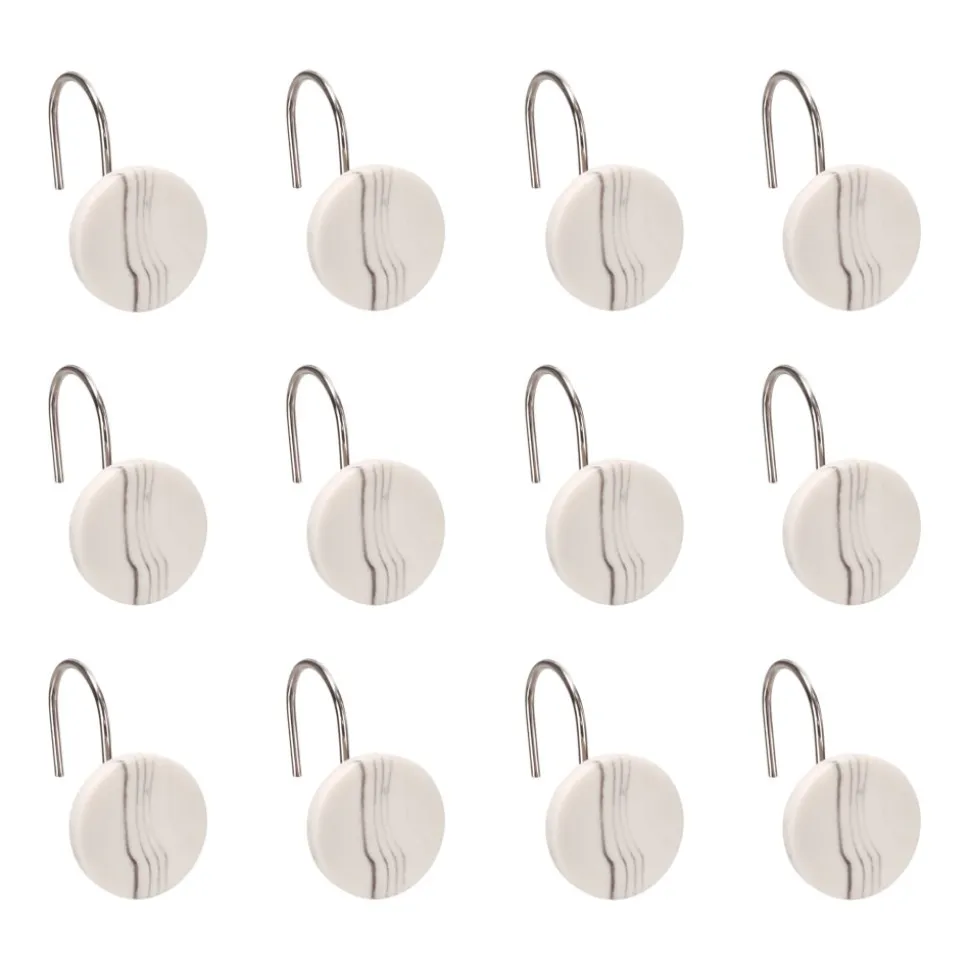 Set 12 ganchos de resina para cortina de baño