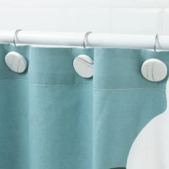Set 12 ganchos de resina para cortina de baño