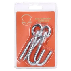 Set 2 ganchos para instalar hamacas 7,7x18 cm