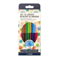 Set 12 lápices bicolor de madera