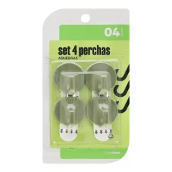 Set 4 perchas adhesivas 4 cm