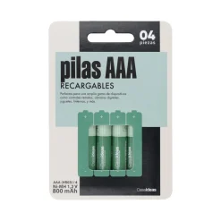 Set 4 pilas recargables AAA