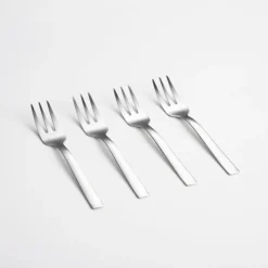 Set 4 tenedores para torta de acero inoxidable