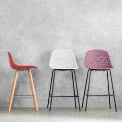 Silla Alta PP con patas de madera
