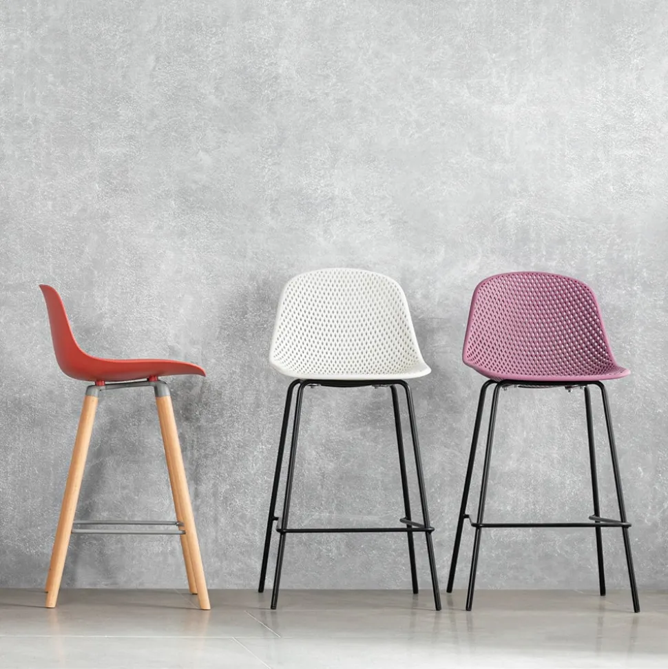 Silla Alta PP con patas de madera