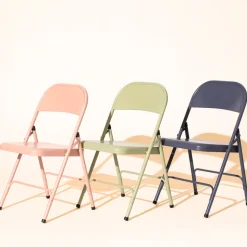 Silla plegable de metal 46,5x45x78 cm