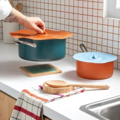 2 tapas de silicona para ollas