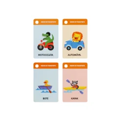 28 tarjetas con transportes y objetos para niños