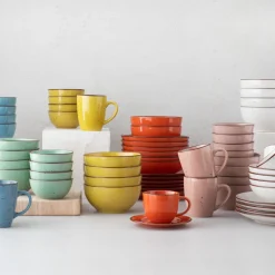 Taza de té con plato rústico 220 ml