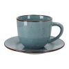 Taza de té con plato rústico 220 ml