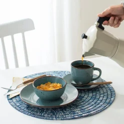 Taza de té con plato rústico 220 ml