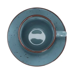 Taza de té con plato rústico 220 ml