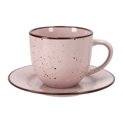 Taza de té con plato rústico 220 ml