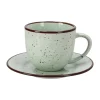 Taza de té con plato rústico 220 ml